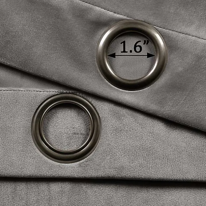 Dark Gray Prima Velvet Curtain Panel Set, 108 in.
