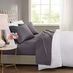 Dark Gray Rich Cooling Cotton Queen Sheet Set