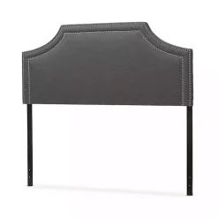 Dark Gray Scalloped Corner Queen Headboard