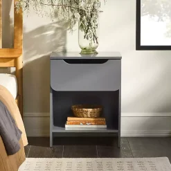 Dark Gray Stanley Single Drawer Nightstand