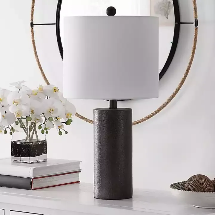 Dark Gray Textured Nori Table Lamp