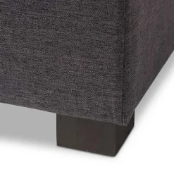 Dark Gray Tufted Contemporary Storage Bench