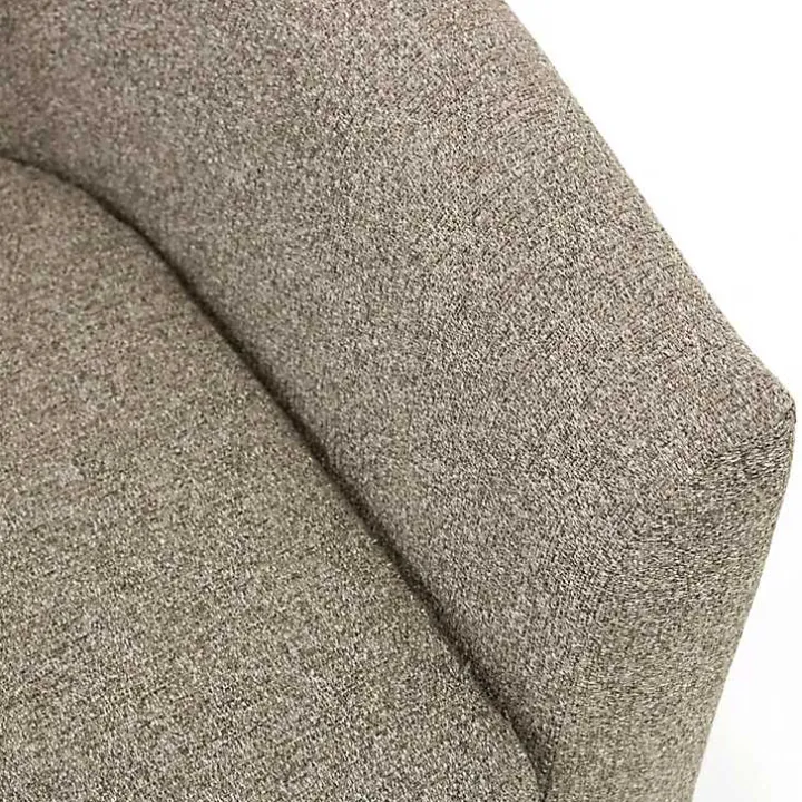 Dark Gray Tufted Swivel Barrel Accent Chair