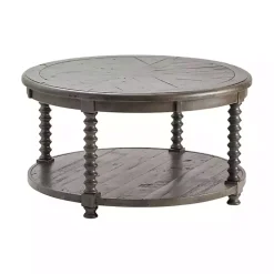 Dark Gray Turned Legs Cofee Table