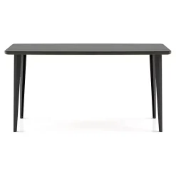 Dark Gray Wood and Metal Dining Table