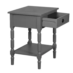 Dark Gray Wood Barrett Accent Table