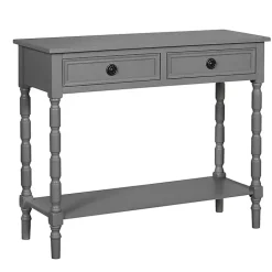 Dark Gray Wood 2-Drawer Barrett Console Table