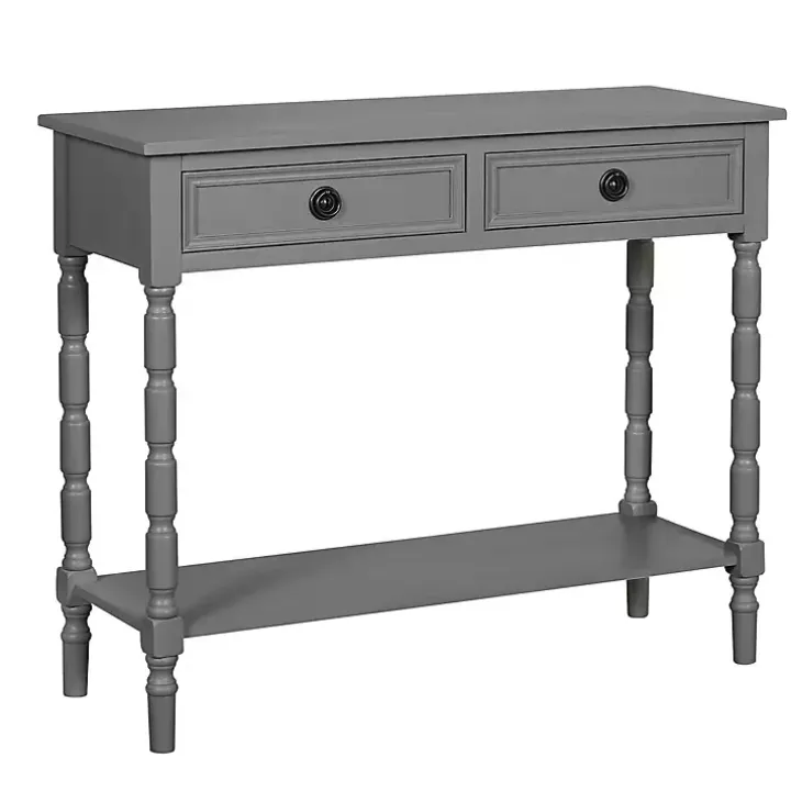 Dark Gray Wood 2-Drawer Barrett Console Table