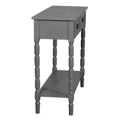Dark Gray Wood 2-Drawer Barrett Console Table