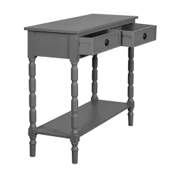 Dark Gray Wood 2-Drawer Barrett Console Table