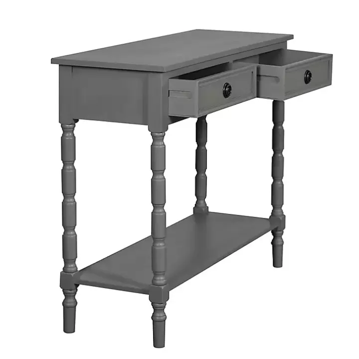 Dark Gray Wood 2-Drawer Barrett Console Table