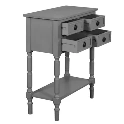Dark Gray Wood 4-Drawer Barrett Console Table