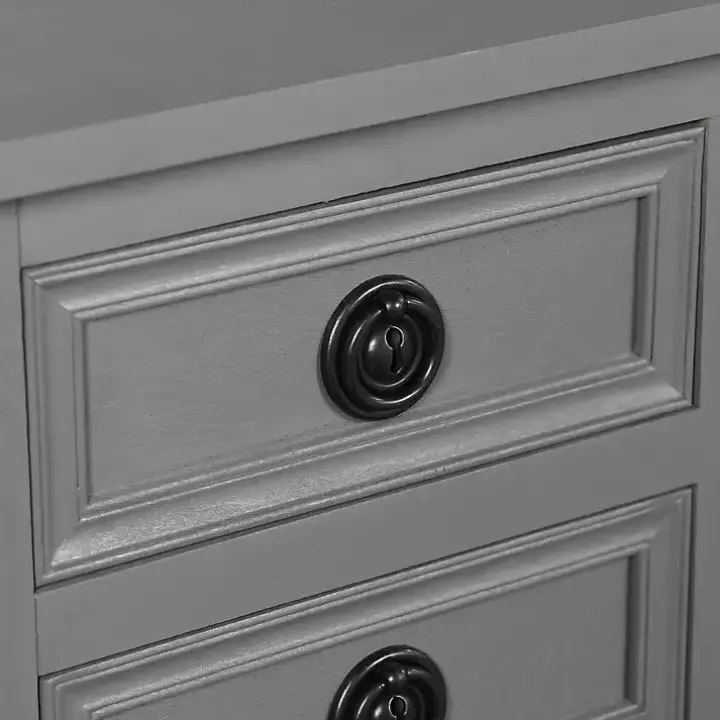 Dark Gray Wood 4-Drawer Barrett Console Table