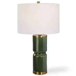 Dark Green and Gold Eva Table Lamp