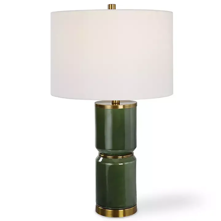 Dark Green and Gold Eva Table Lamp