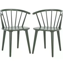 Dark Green Blanchard Dining Chairs, Set of 2