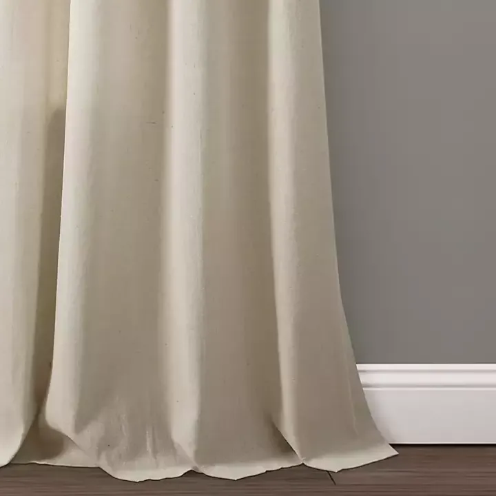 Dark Linen Lace Curtain Panel Set, 84 in.