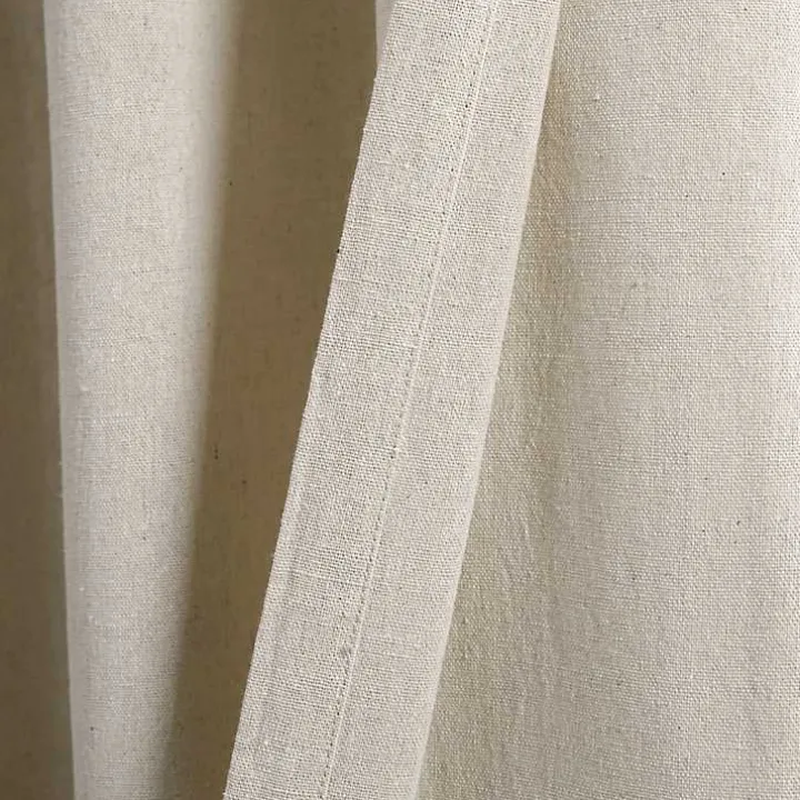 Dark Linen Lace Curtain Panel Set, 84 in.