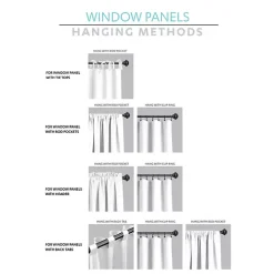 Dark Linen Lace Curtain Panel Set, 84 in.