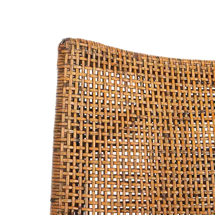 Dark Rattan and Mahogany Gianni Accent Chair