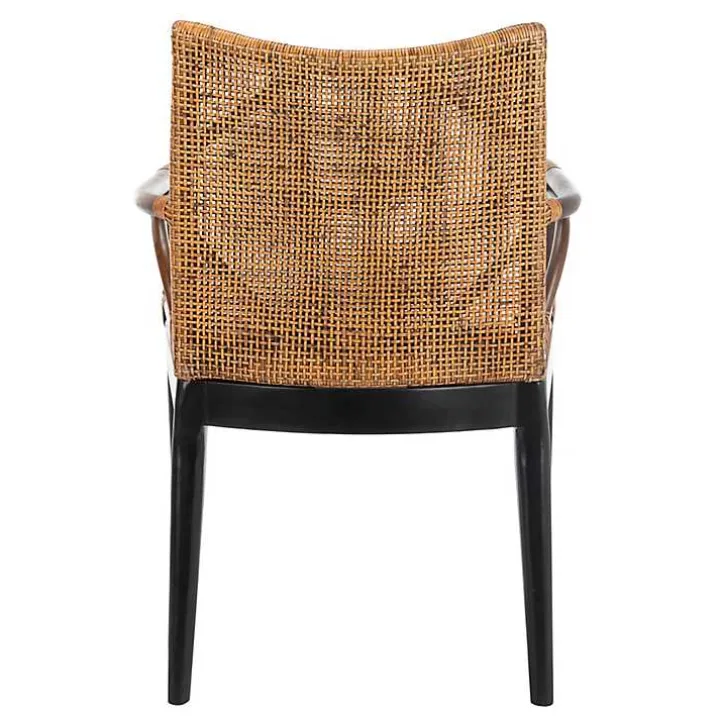Dark Rattan and Mahogany Gianni Accent Chair
