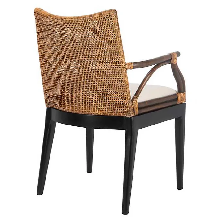 Dark Rattan and Mahogany Gianni Accent Chair