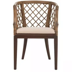 Dark Rattan Curved Back Carlotta Accent Chair