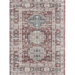 Dark Terra Cotta Bordered Area Rug, 8x10