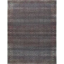 Dark Vintage Floral Washable Area Rug, 5x7