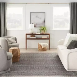 Dark Vintage Floral Washable Area Rug, 5x7