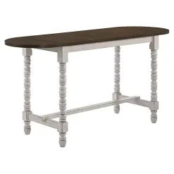 Dark Walnut & White Wood Ema Counter Height Table