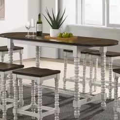 Dark Walnut & White Wood Ema Counter Height Table