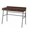 Dark Walnut Angled 3-Drawer Desk