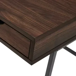 Dark Walnut Angled 3-Drawer Desk