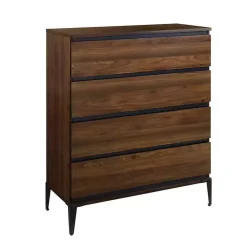 Dark Walnut Midcentury Four-Drawer Chest