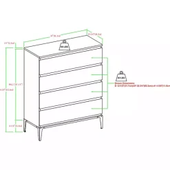 Dark Walnut Midcentury Four-Drawer Chest