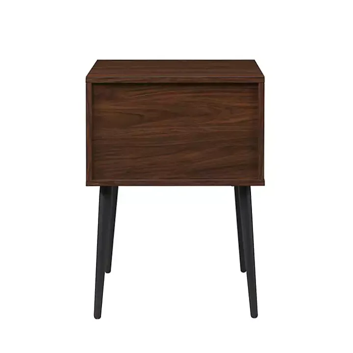 Dark Walnut Open Storage Accent Table