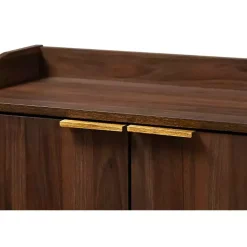 Dark Walnut 5-Shelf Wooden Shoe Cabinet