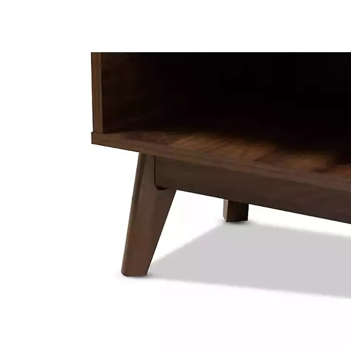 Dark Walnut 5-Shelf Wooden Shoe Cabinet