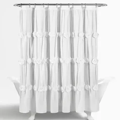 Darla White Floral Shower Curtain
