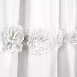 Darla White Floral Shower Curtain