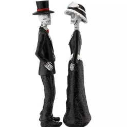 Day of the Dead Skeleton Couple Statues, Set of 2