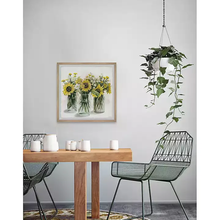 Deckled Sunflower Trio Framed Art Print