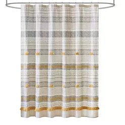 Decorative Stripe Tassel Shower Curtain