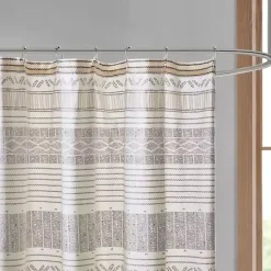 Decorative Stripe Tassel Shower Curtain