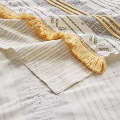 Decorative Stripe Tassel Shower Curtain