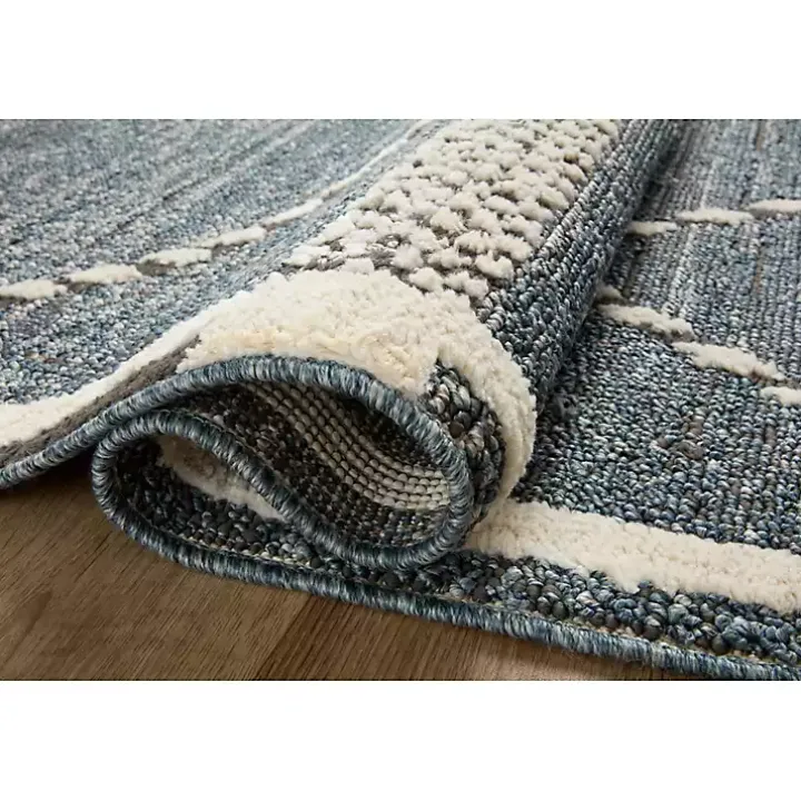 Denim Asymmetrical Tufted Area Rug, 7x10