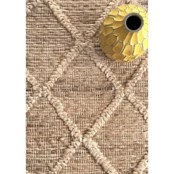 Diamond Helen Woven Jute Tassel Area Rug, 8x10