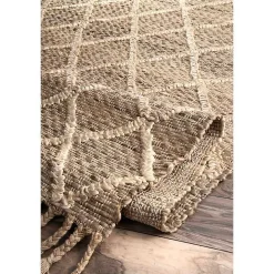 Diamond Helen Woven Jute Tassel Area Rug, 8x10