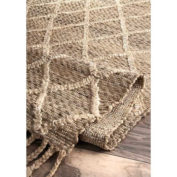 Diamond Helen Woven Jute Tassel Area Rug, 8x10